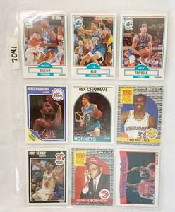 lot 7041 image: Vintage Basketball Cards - Gilliam - J.R. Reid - Hawkins - Chapman- Seikally