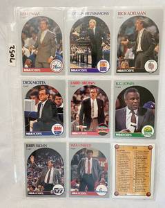lot 7052 image: Vintage 1990 NBA Hoops Basketball Cards&nbsp - Coaches &amp Check List