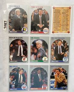 lot 7057A image: Vintage 1990 NBA Hoops Basketball Cards - Coaches - Check List