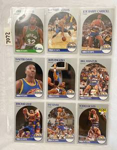 lot 7072 image: Vintage 1990 NBA Hoops Basketball Cards