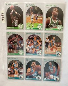 lot 7077 image: Vintage 1990 NBA Hoops Basketball Cards - Robert Parish - Muggsy Bogues - Curry