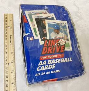 lot 2800 image: Vintage UNOPENED - PRE-ROOKIE AA Baseball Line Drive Cards - All 26 AA Teams - Unopened Wax Packs