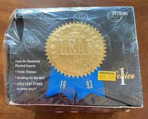 lot 6100 image: UN-OPENED BOX - The LEAF Set - 1993  Major League Baseball Cards - Nolan Ryan - George Brett - Gwynn - Piazza - Sosa