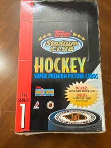 lot 6123 image: Vintage Hockey Cards - 1993 Series 1 - Topps Stadium Club - Super Premium - SEALED PACKS