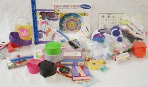 lot 2987 image: Big Lot of Various Craft Items - Ribbon, Coloring Books and MORE See Photos