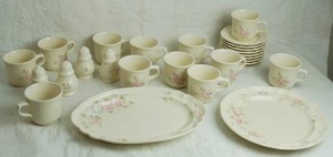 lot 2982 image: Pfaltzgraff Dishes - Beautiful Serving Platter, Tea Service, Salt & Pepper & more