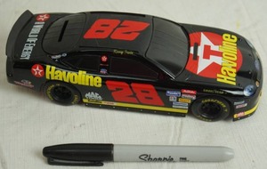 lot 2970 image: Havoline #28 Die Cast Race Car Bank w key