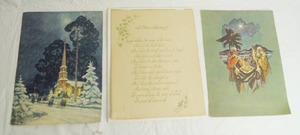 lot 2963 image: Lot of 3 Vintage Religious Art Prints - Very Cool HOUSE BLESSING prayer and more