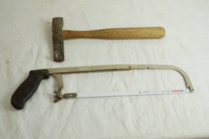 lot 5089 image: Lot of Misc. Tools - Hatchet and Hand Saw