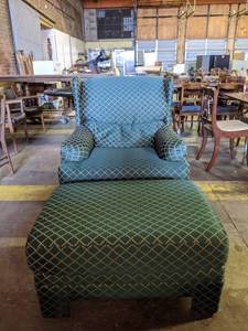 lot 4193 image: Green Chair And Ottoman
