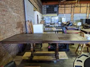 lot 4200 image: Antique Large Solid Wood Table