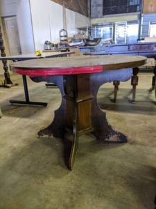 lot 4213 image: Antique Round Wood Table