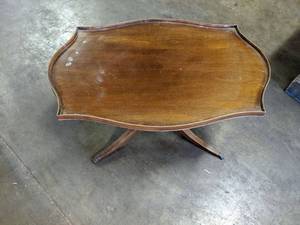 lot 4216 image: Antique Coffee Table With Glass Top