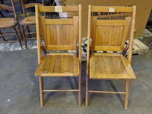 lot 4227 image: (2) Antique Folding Chairs