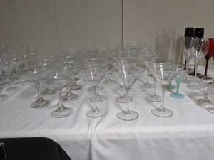 lot 4375 image: Assorted Martini Glasses And Flutes