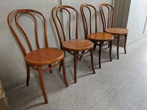 lot 4393 image: Antique Four Wooden Chairs