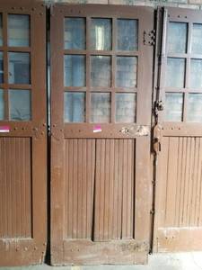 lot 4144 image: Antique Wood Garage Door
