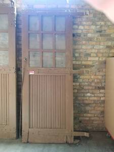 lot 4149 image: Antique Wood Garage Door