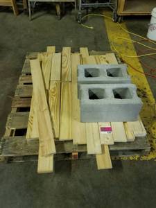 lot 4289 image: Scrap Wood, 2 Cinder Blocks