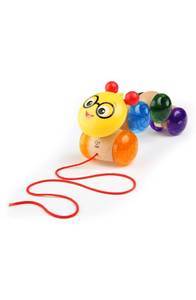 lot 1360 image: Infant Baby Einstein Inch Along Cal Wooden Pull Toy