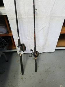 lot 1223 image: 2 fishing poles Shakespeare and Zebco