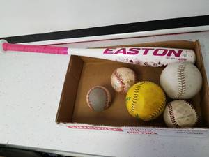 lot 1239 image: Easton tee ball bat and misc.balls
