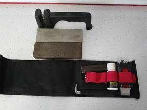 lot 1282 image: knife sharpener and whetstones
