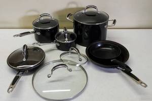 lot 576 image: Pots and Pans Lot   Nonstick Skillets, Pots & Lids