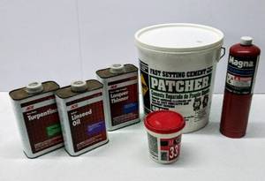 lot 622 image: Fast Setting Cement Patcher, Lacquer Thinner & More  All Appear Full