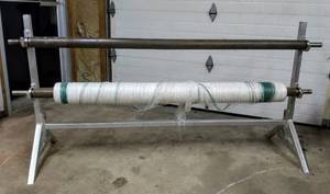 lot 12 image: Roller Rack- Spools- Aluminum- Double Poles Spin Freely- Carpet- Flooring or 