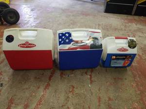 lot 1387 image: 3 Igloo Playmate coolers