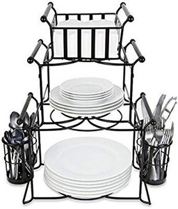 lot 1191 image: Bison Home Goods Stackable Buffet Caddy Organizer (7-Piece Set)