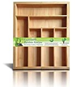 lot 1192 image: Expandable Bamboo Silverware Organizer 6-8 Slots Adjustable Amazing Drawer Inserts with Deep Dividers for Storage of Flatware, Cutlery, Wooden or Stainless Utensils - Kitchen Knives to Jewelry