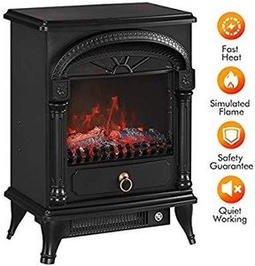 lot 1216 image: TONGLUBAO Electric Fireplace Stove Freestanding Fireplace Heater Indoor Portable Space Heater