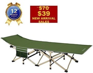 lot 1219 image: DRMOIS Camping cots, Oversized Portable Foldable Outdoor Bed for Adults Kids