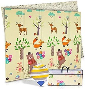 lot 1229 image: Folding Baby Play Mat Extra Large Reversible Non Toxic Waterproof for Crawling Tummy Time Babies, Infants, Toddlers Activities