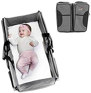 lot 1234 image: Primo Passi Nido 3 in 1 Premium Portable Diaper Bag Travel Bassinet and Change Station  Bassinet Bag (Grey)