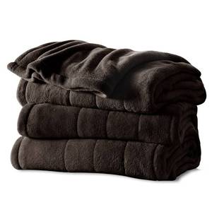 lot 1239 image: Channeled Microplush Electric Blanket (Queen) Walnut - Sunbeam