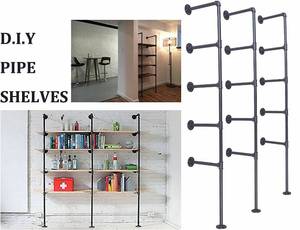lot 1248 image: LOKKHAN DIY Industrial Pipe Shelf Kit,5 Shelf Pipe,Ceiling Shelves,Wall Mount Bookshelf,Pipe Floating Shelves
