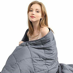 lot 1252 image: Ourea Adult Weighted Blankets (20 lbs, 60�� x 80��, Queen Size) Heavy Blanket, Cooling Cotton with Glass Beads