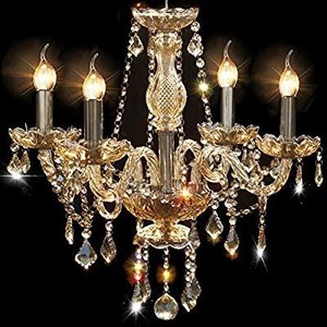 lot 1272 image: Cognac 4 Lights Modern Luxurious K9 Crystal Chandelier
