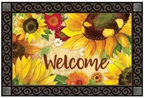lot 1288 image: Studio M MatMates Yellow Sunflower Fall Decorative Floor Mat