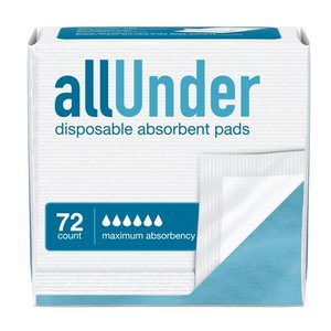 lot 1304 image: allUnder Disposable Underpads for Incontinence, Maximum Absorbency Bed Pads, 18 Ct