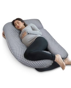 lot 1323 image: Pharmedoc Pregnancy Pillow with Jersey Cover, U Shaped Full Body Pillow