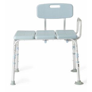 lot 1327 image: Medline Transfer Bench with Back, Knockdown, Microban