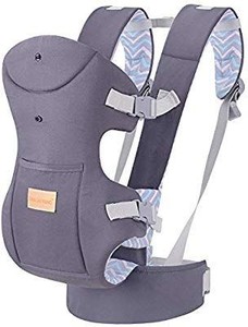 lot 1329 image: TIANCAIYIDING Ergonomic Baby Carrier Wrap with Hip Seat Soft Breathable Cotton Hood Air Mesh Front and Backpack Grey