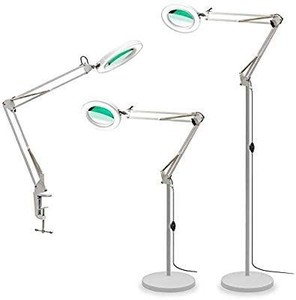 lot 1334 image: TOMSOO 3-in-1 Magnifying Glass Floor Lamp