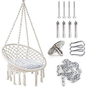 lot 1345 image: TOPNEW Hammock Swing Chair Macrame Hanging Chair