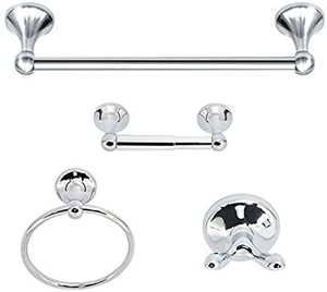 lot 1354 image: Modern 4 Piece Bathroom Hardware Towel Bar Accessory Set