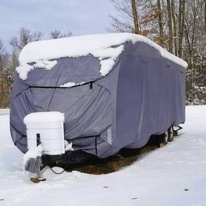 lot 5229 image: RVMasking Upgraded 100% Waterproof Oxford Travel Trailer RV Cover, Fits 241 - 26 RVs - Easy Installaiton Anti-UV Ripstop Camper Cover